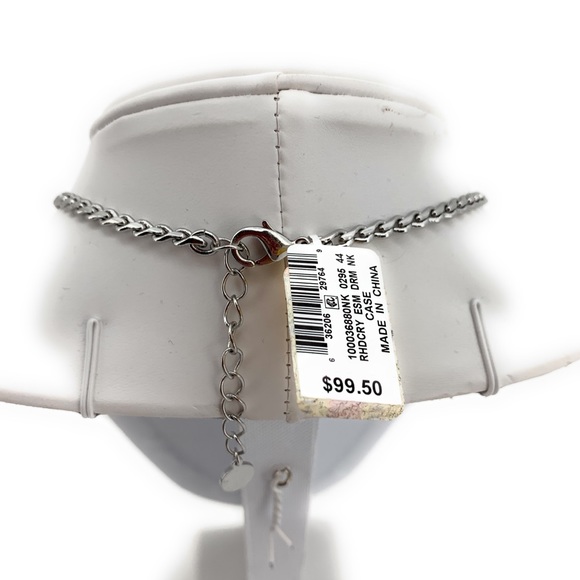 Holiday Christmas Faux Diamond & Green Crystals Statement Bib Necklace NEW - Picture 2 of 5